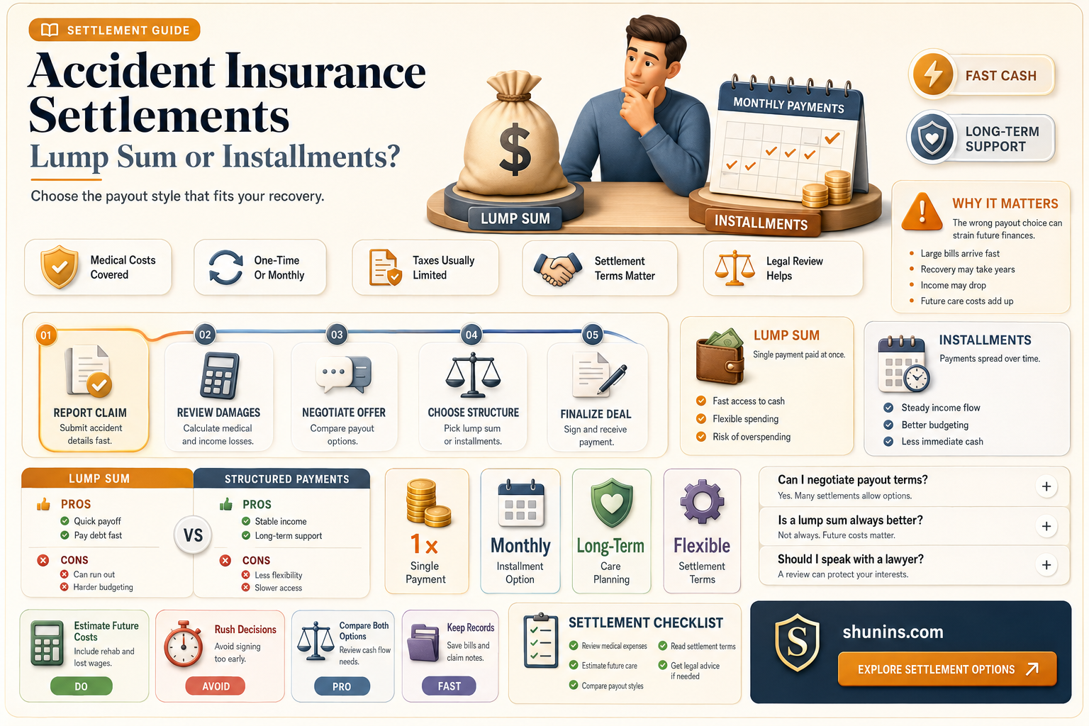 are accident insurance settlements lump sum