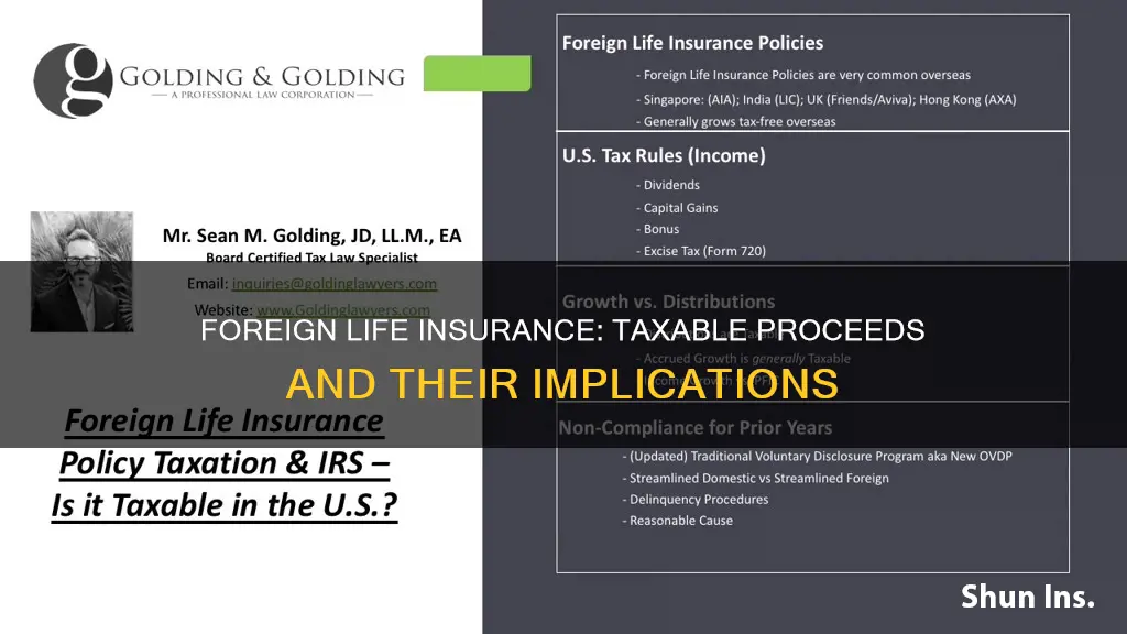 are foreign life insurance proceeds taxable