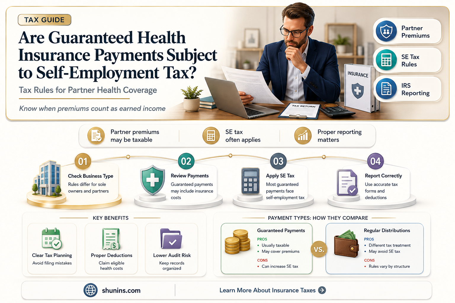 are guaranteed payments for health insurance subject to se tax