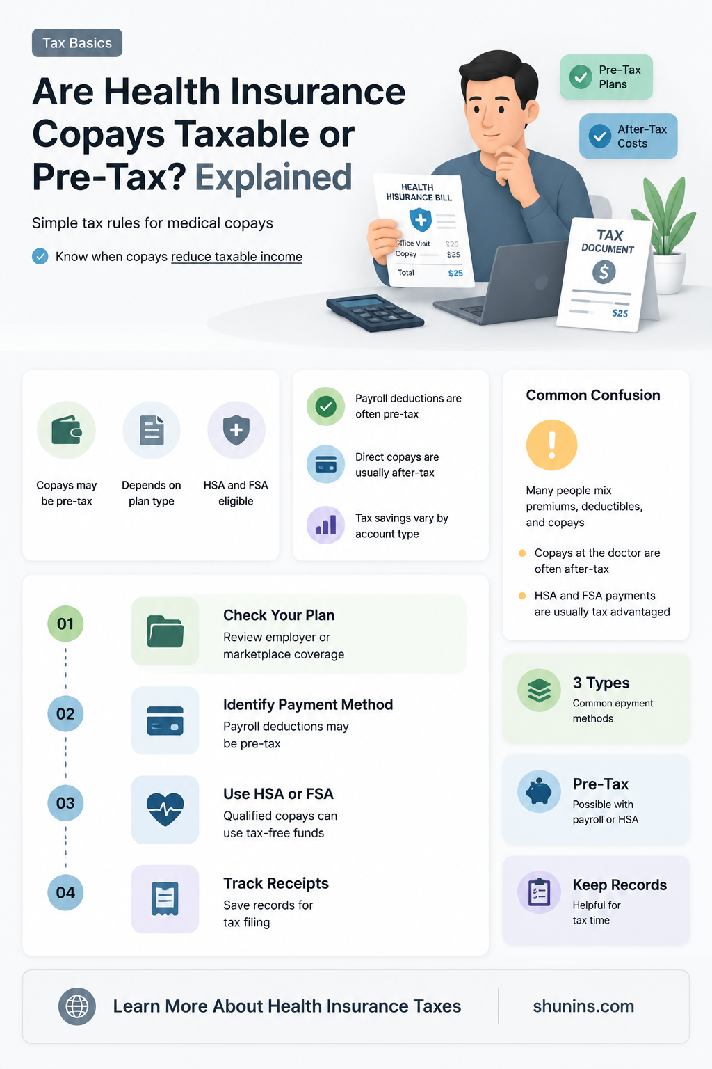 are health insurance copays considered taxable or pre tax