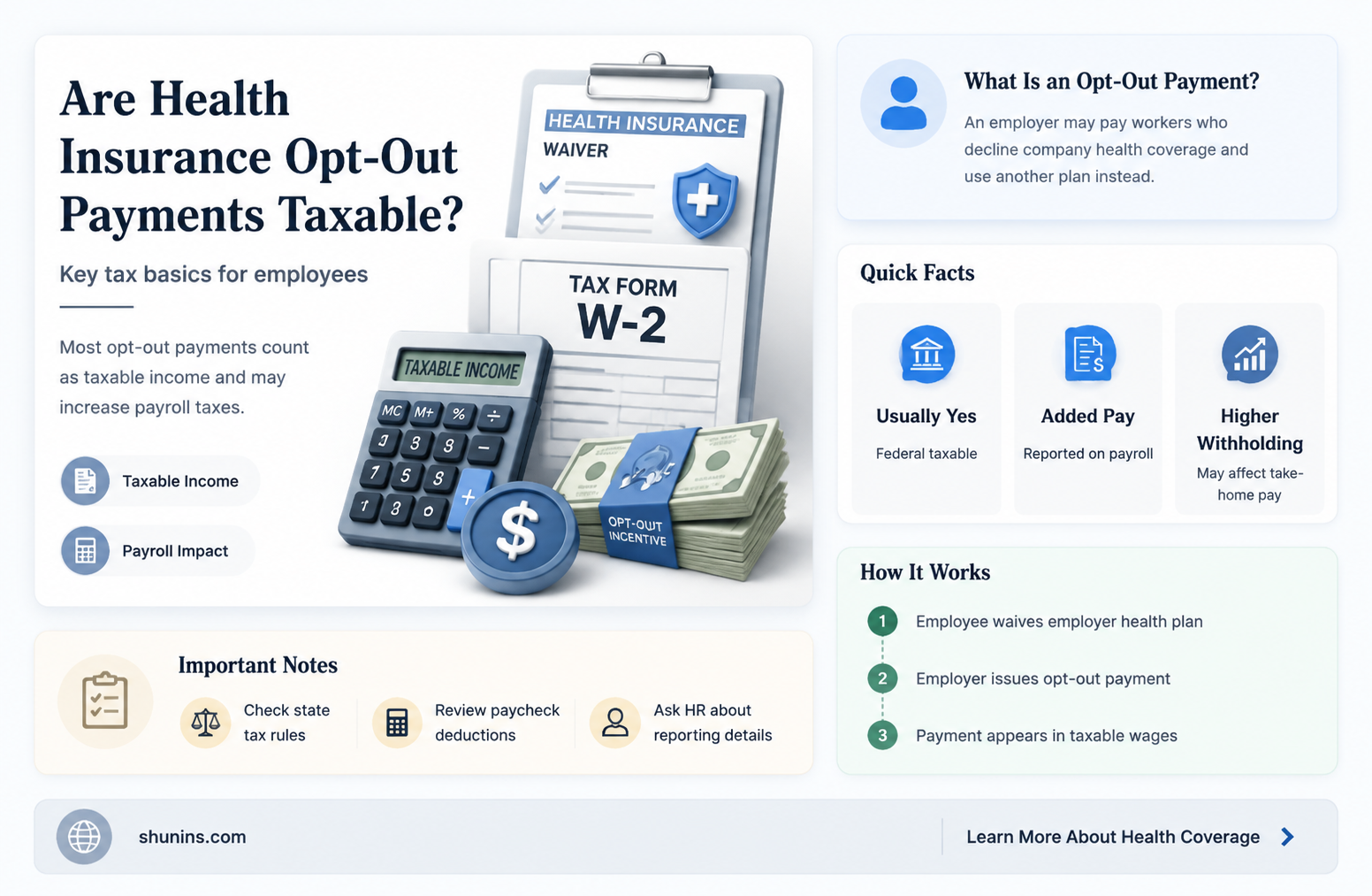are health insurance opt out payments taxable