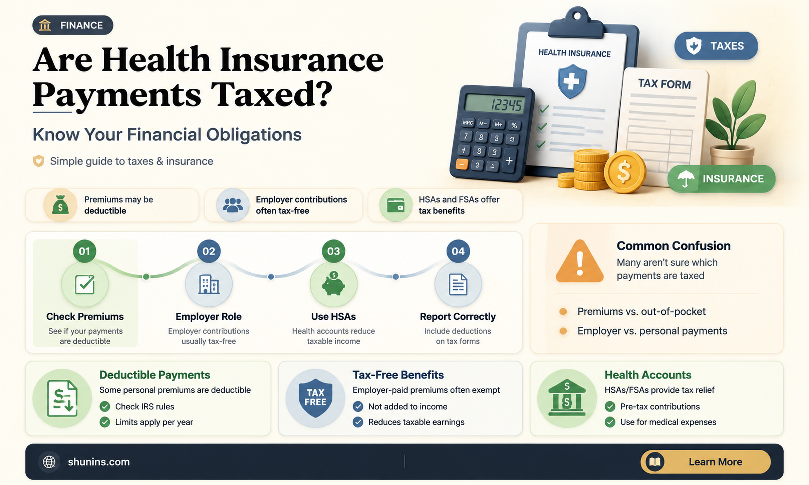 are are health insurance payments taxed