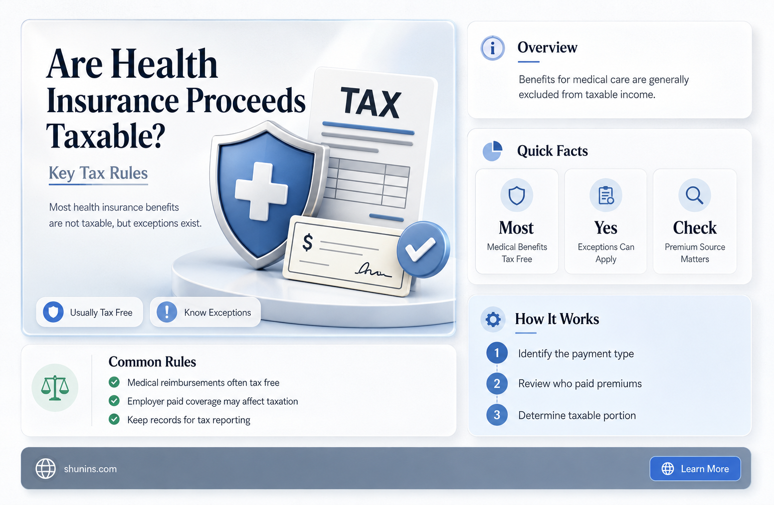 are health insurance proceeds taxable