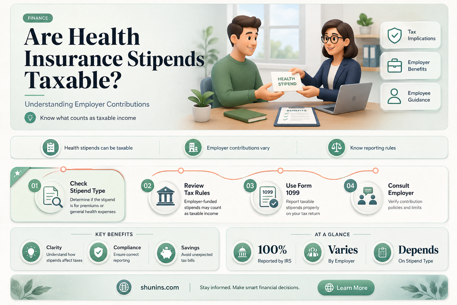 are health insurance stipends taxable