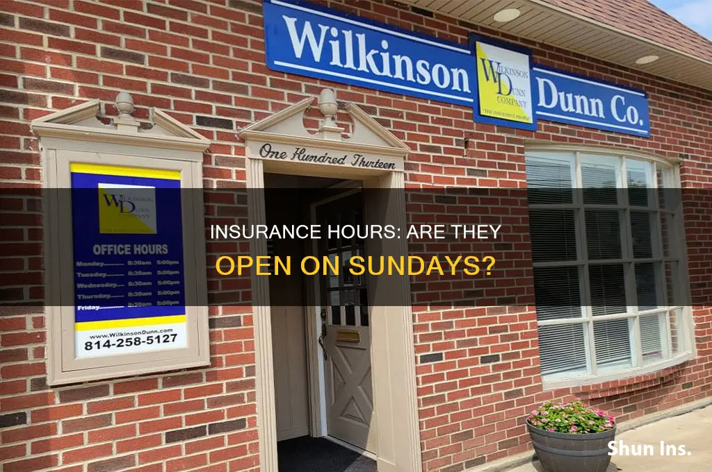 are insurance closed sunday