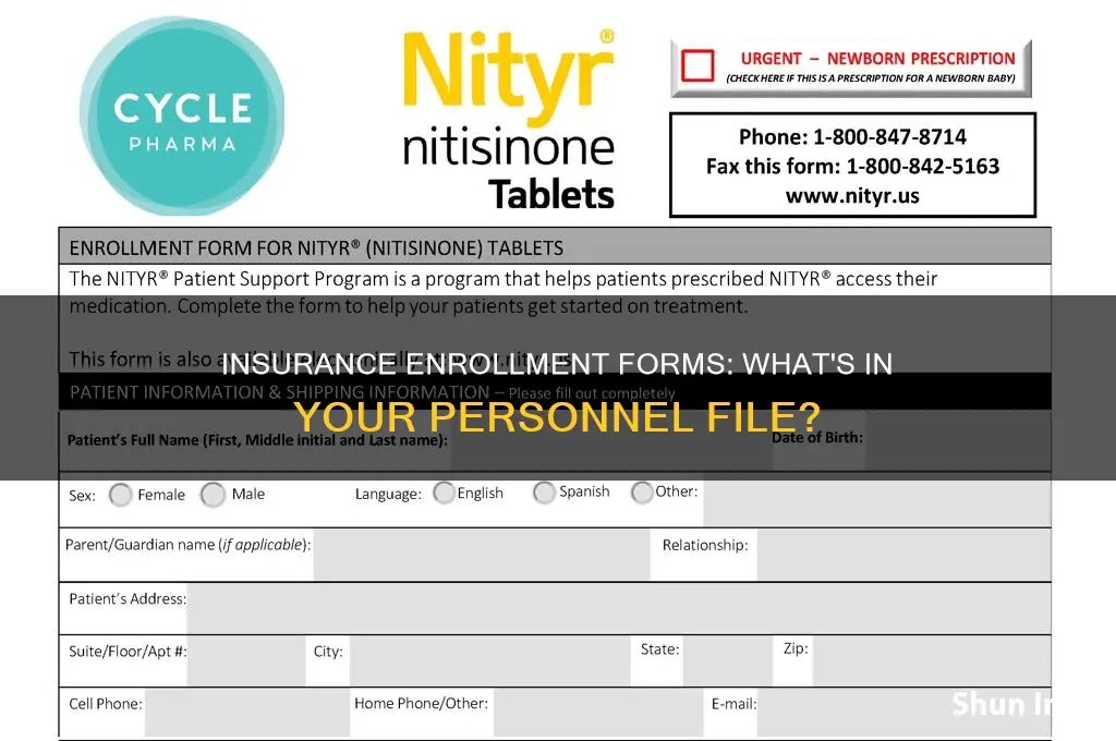 are insurance enrollment forms personnel file