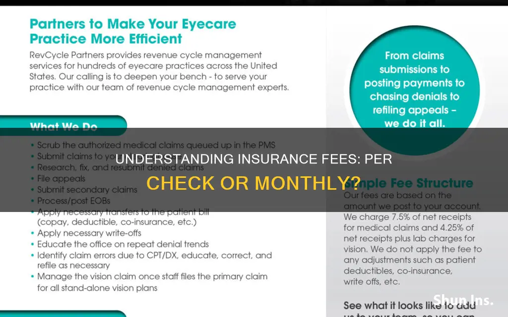 are insurance fees per check or month