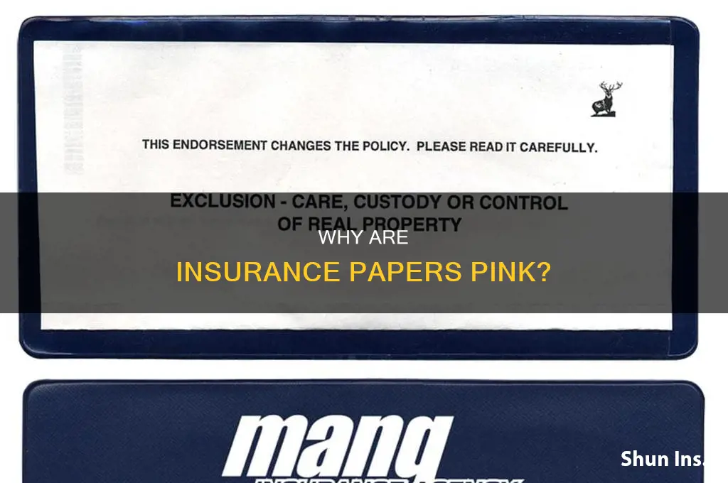are insurance papers pink