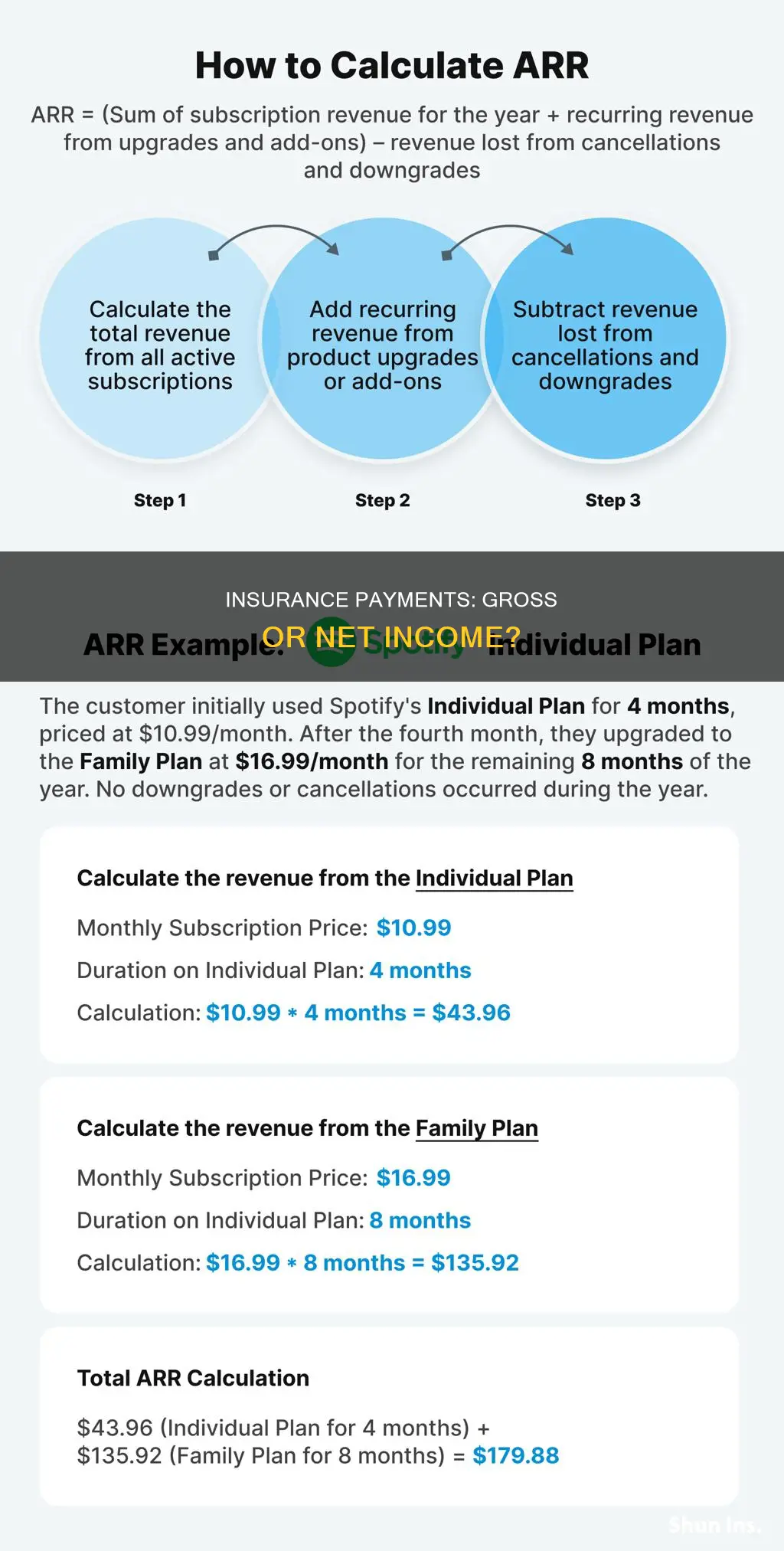 are insurance payments counted towards gross or net income