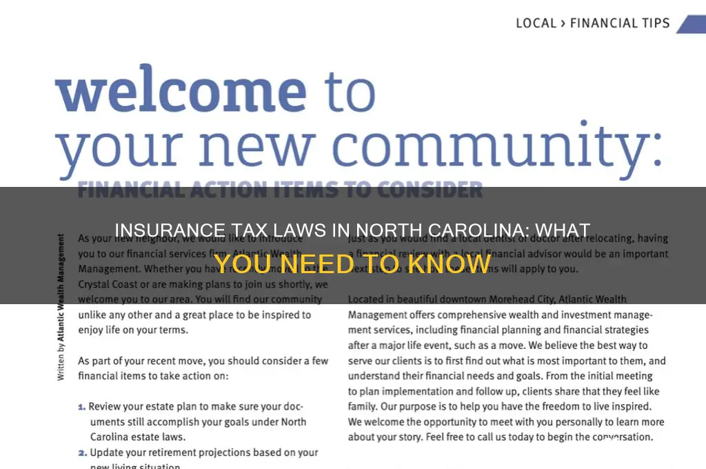 are insurance products taxable in nc