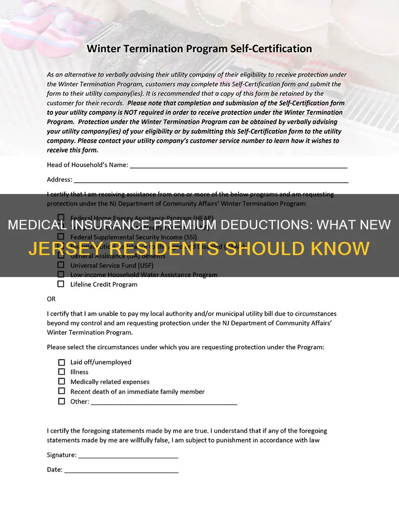 are medical insurance premiums deductible in nj
