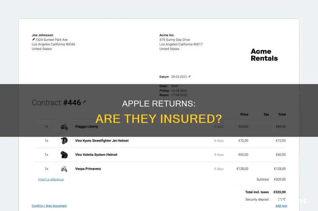 are returns to apple insured