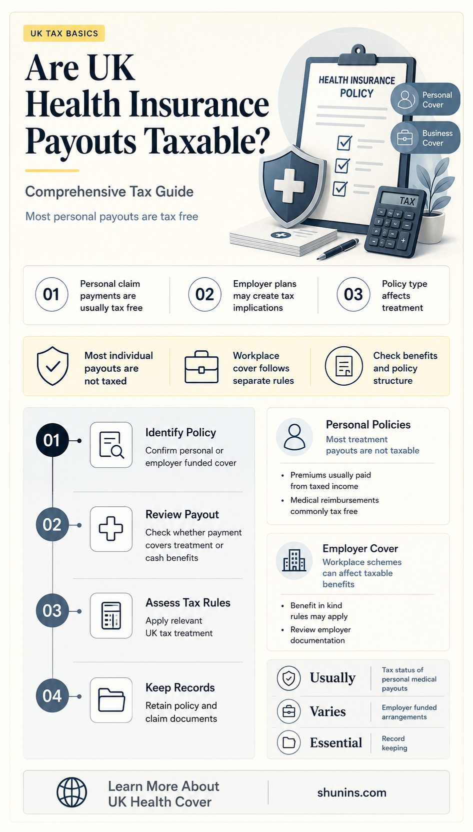 are health insurance payouts taxable uk