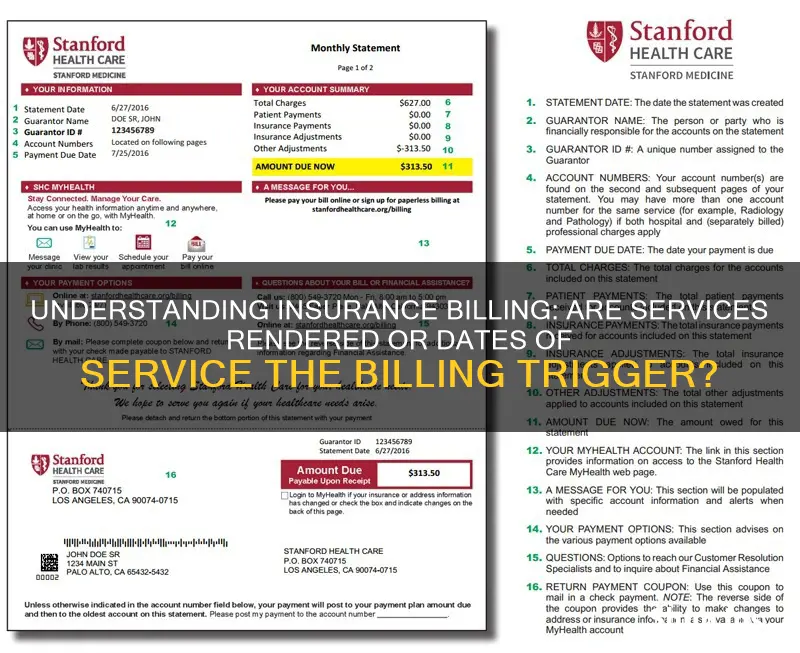 are you billed from your date of service for insurance