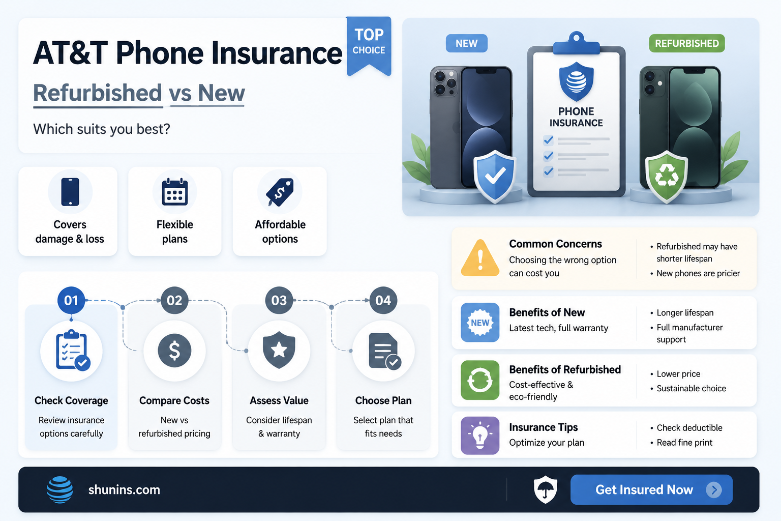 are at&t insurance phones refurbished