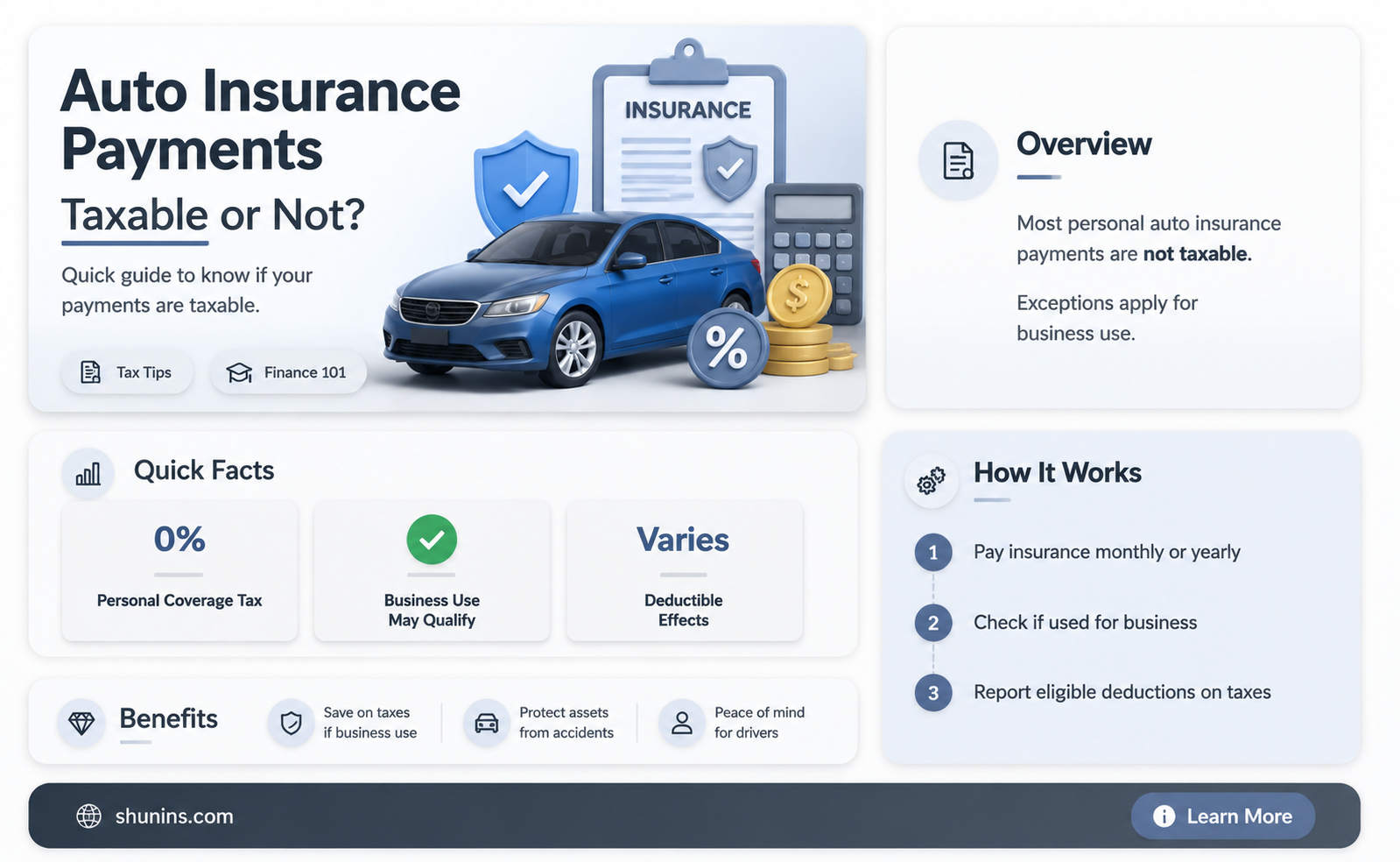 are auto insurance payments taxable