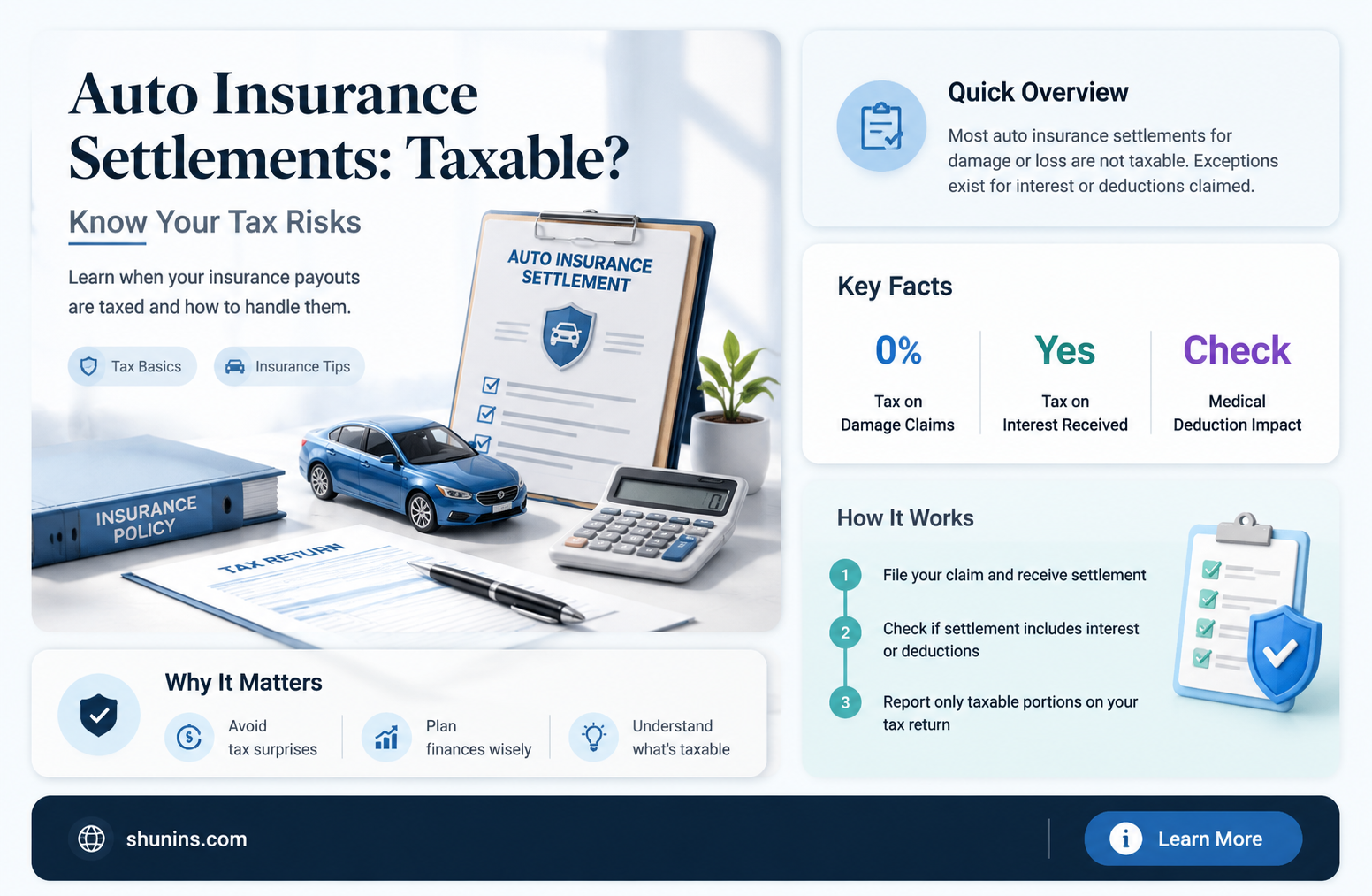 are auto insurance settlements taxable