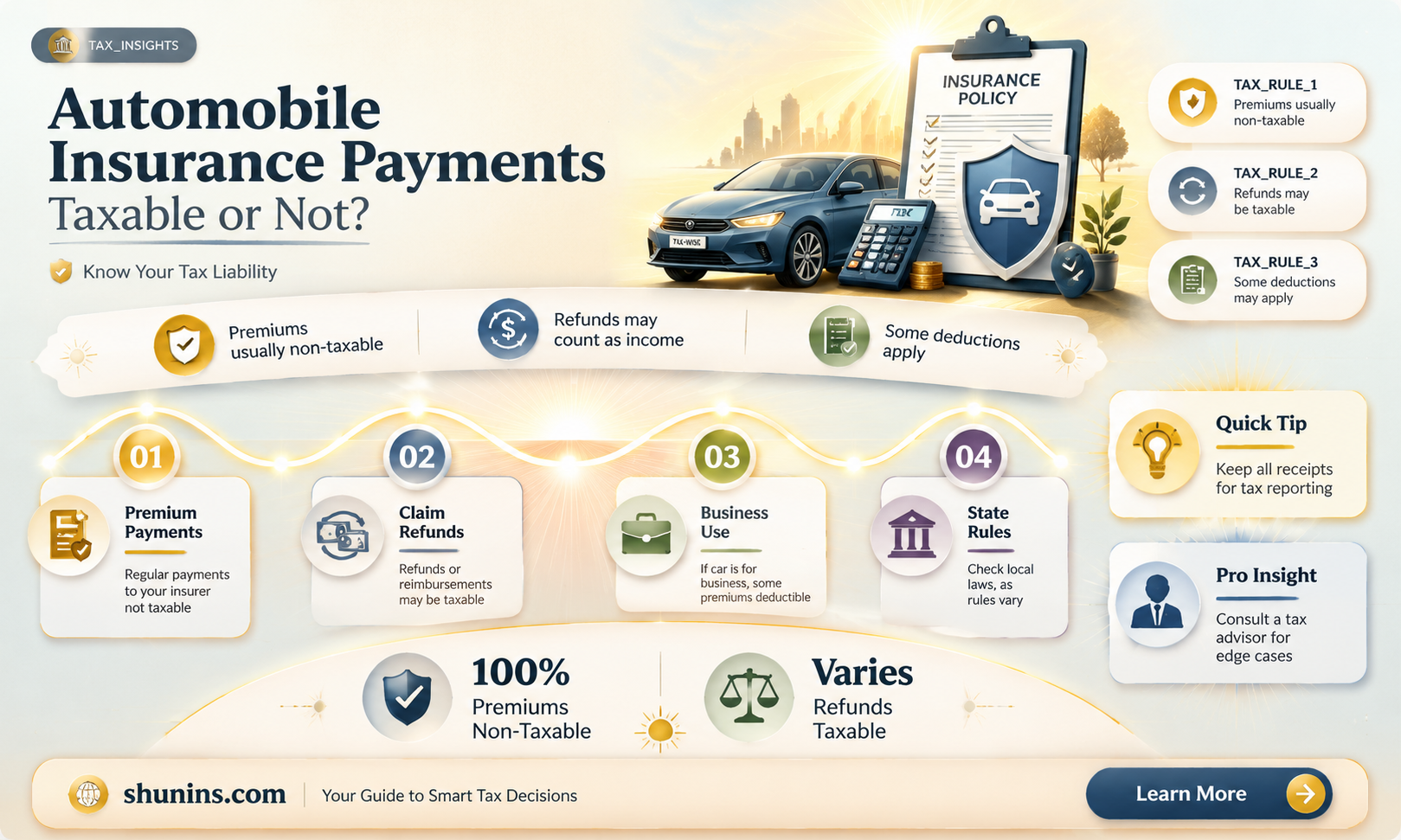 are automobile insurance payments taxable