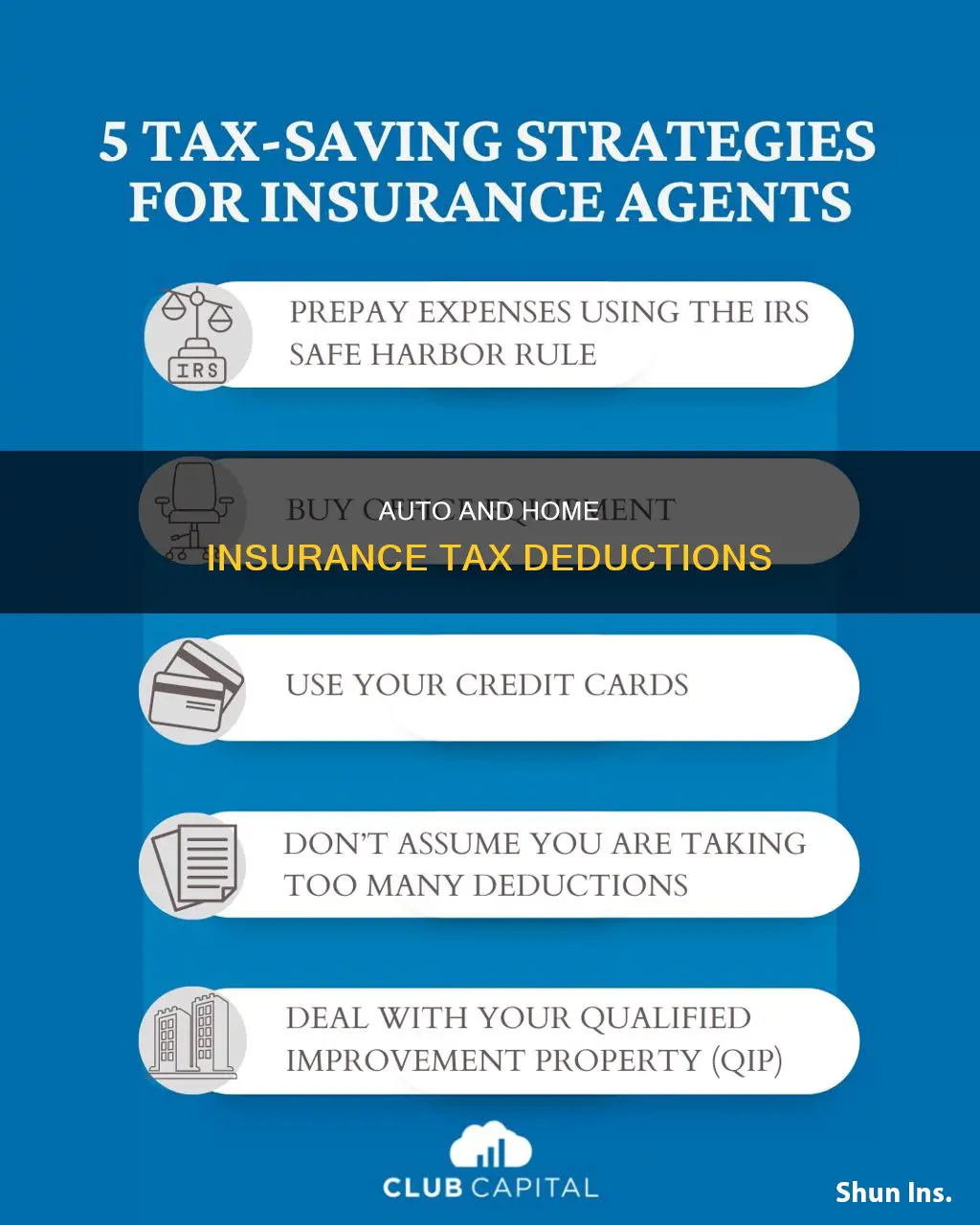 can auto and home insurance be taken off your taxes