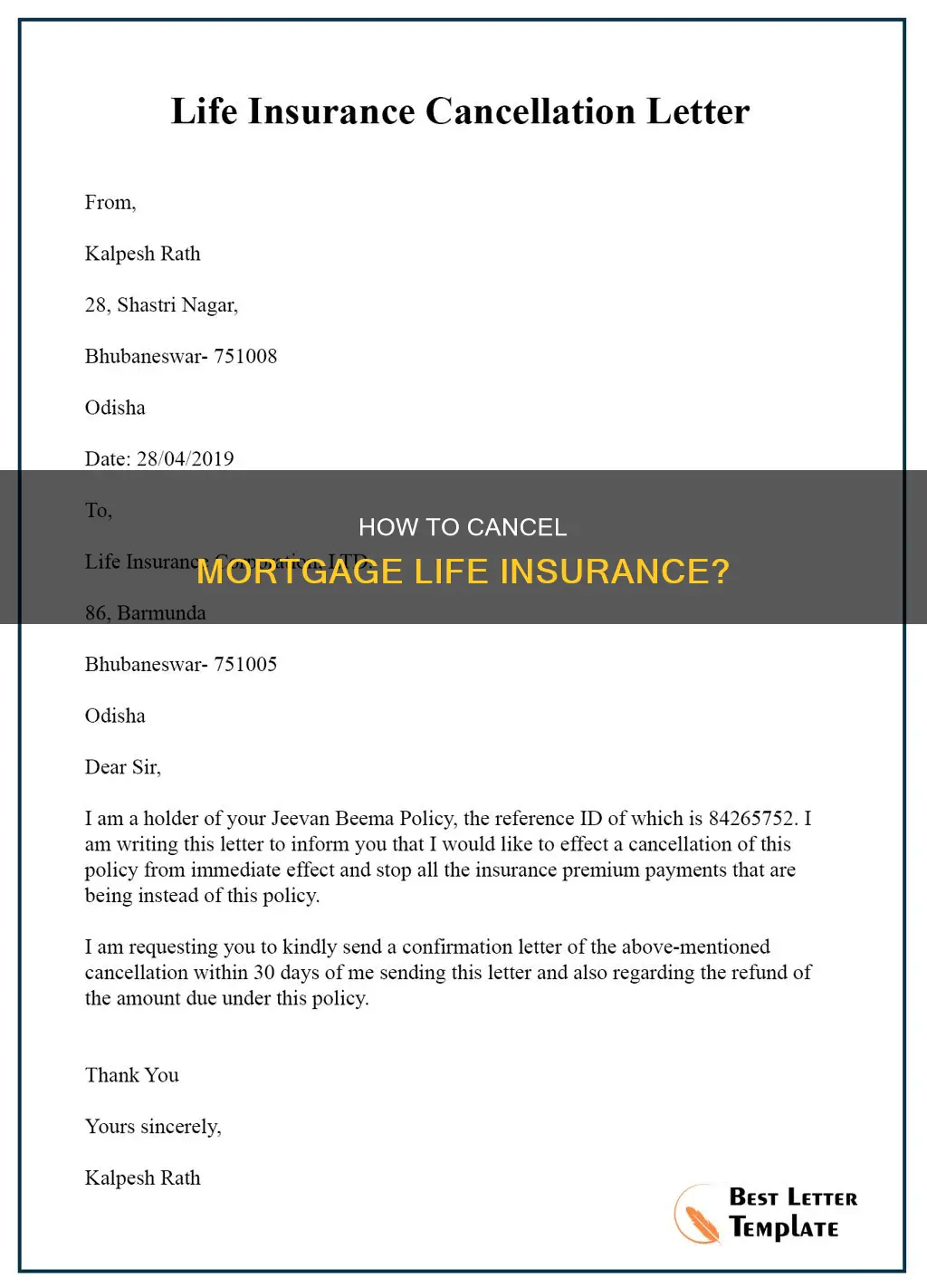 can I cancel mortgage life insurance