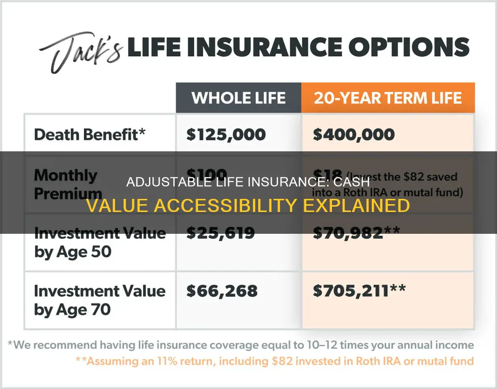 can I get adjustable life insurance cash value