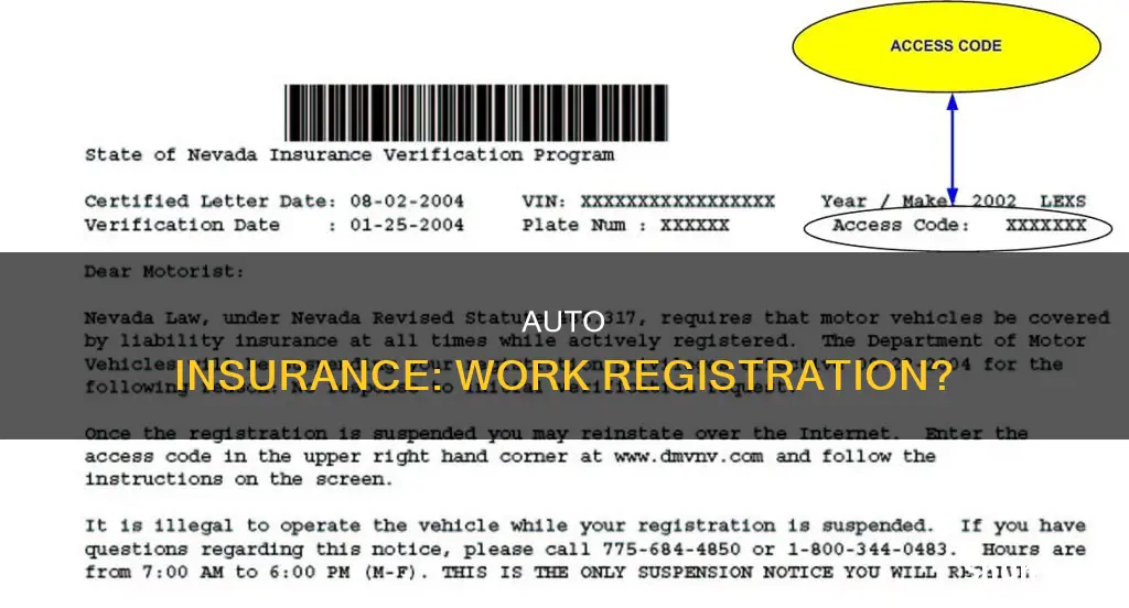 can I register my auto insurance at work