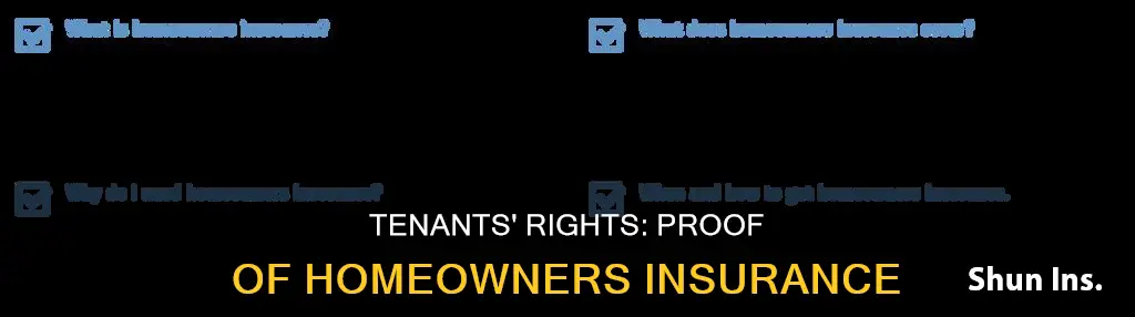 can tenants require proof of homeowners insurance