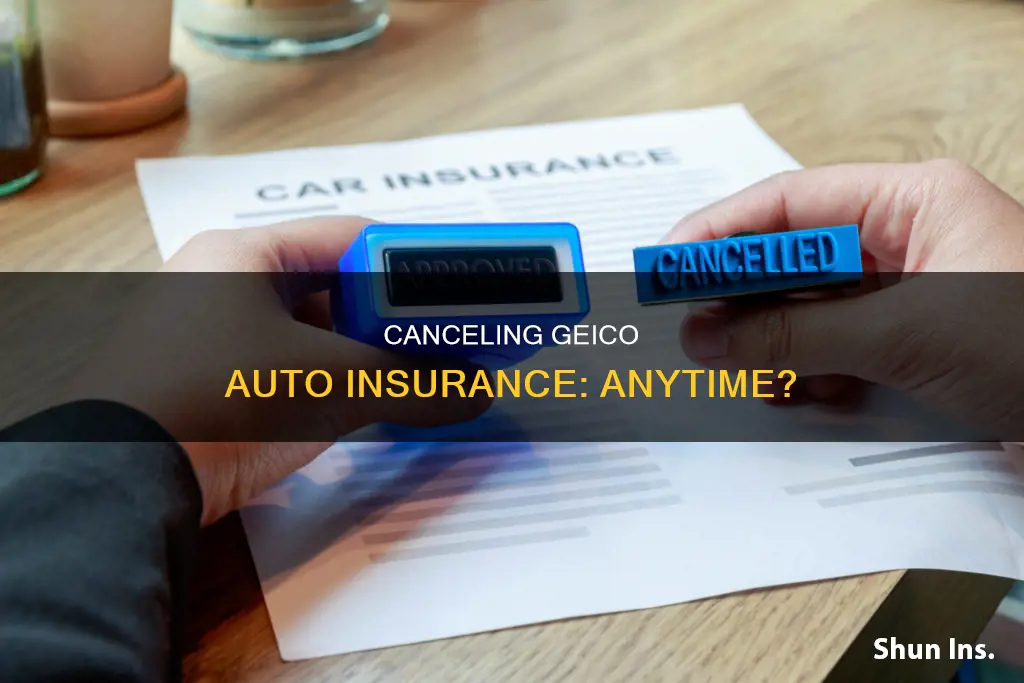 can you cancel auto insurance at any time geico