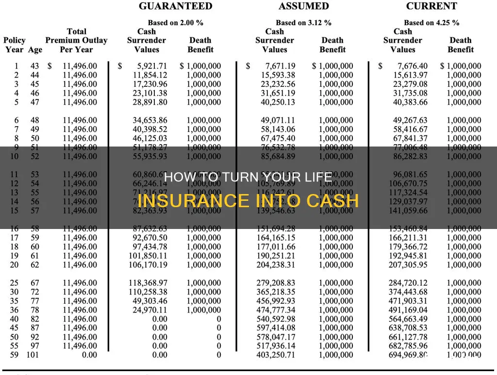 can you convert life insurance to cash