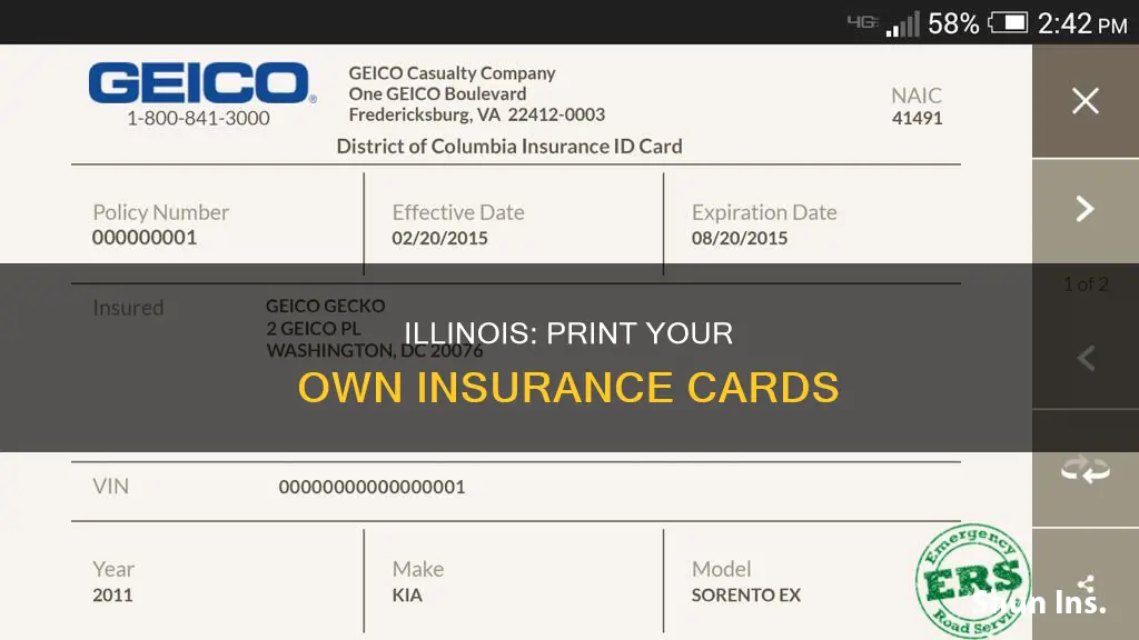 can you print auto insurance cards in Illinois