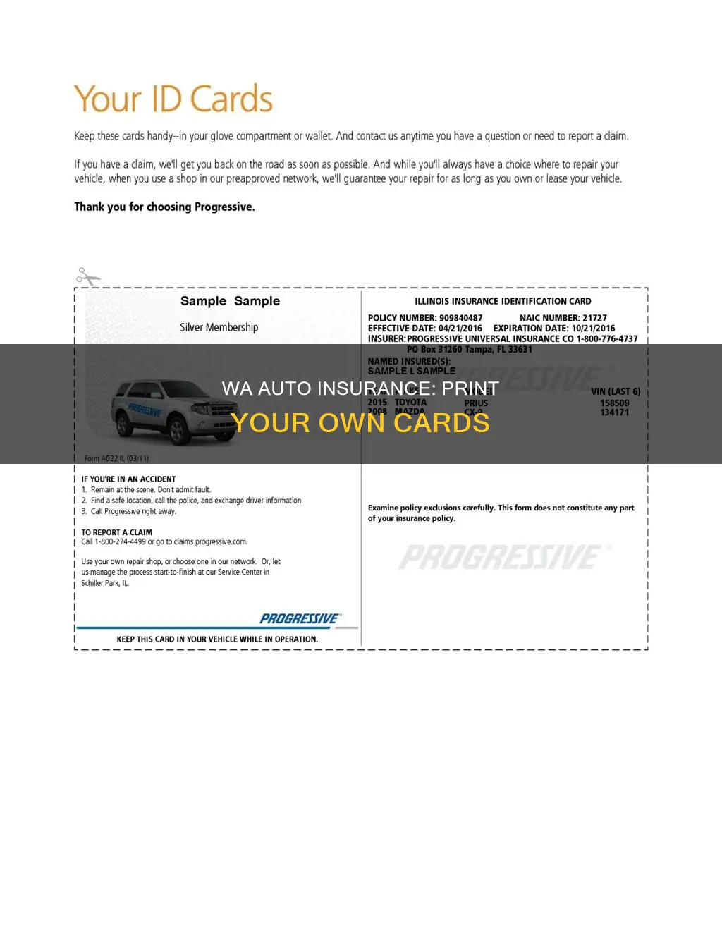 can you print your auto insurance card in wa state