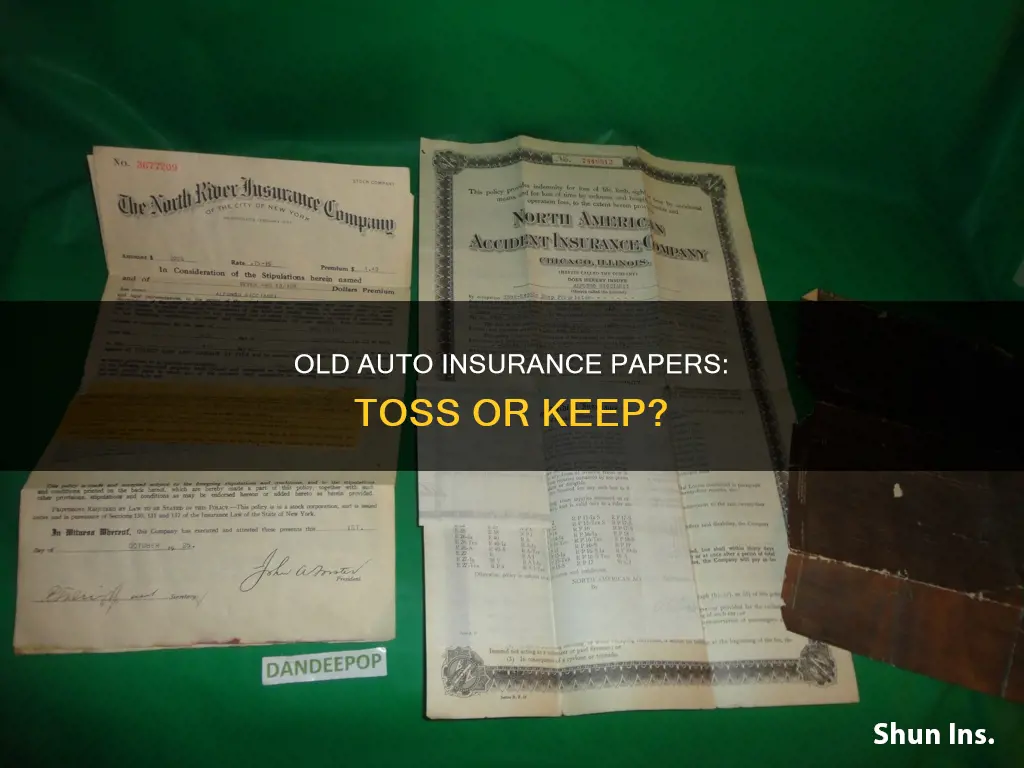 can you throw away old auto insurance papers