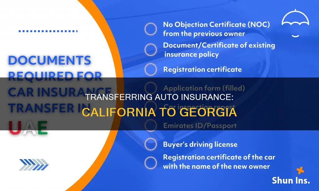 can you transfer auto insurance license from california to georgia