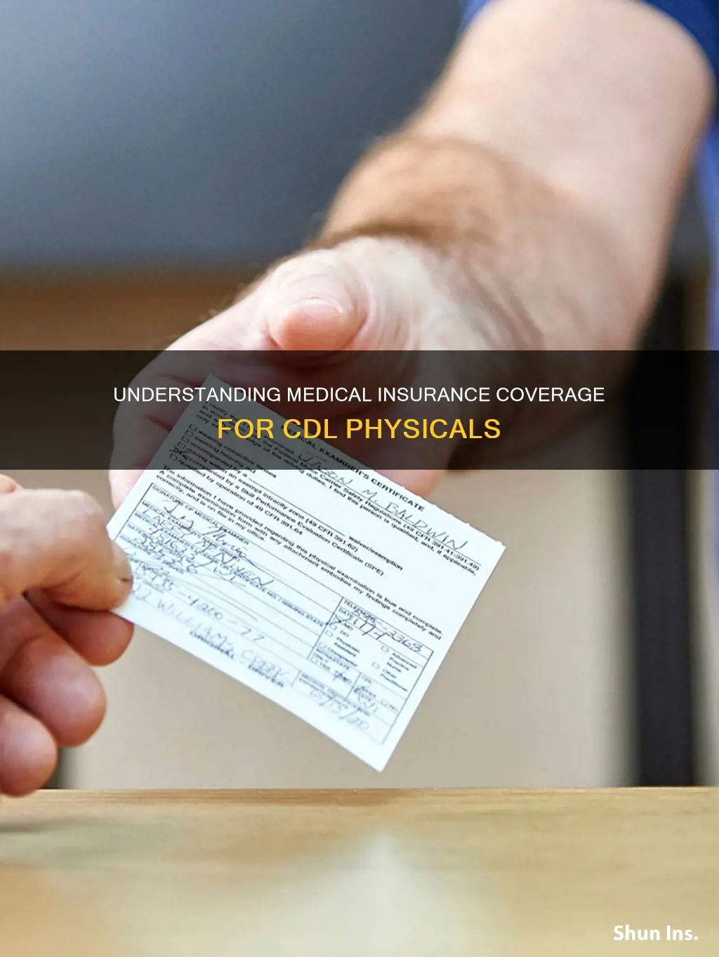 can ypu use medical insurance for cdl physicak