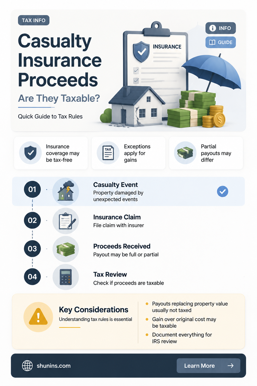 are casualty insurance proceeds taxable