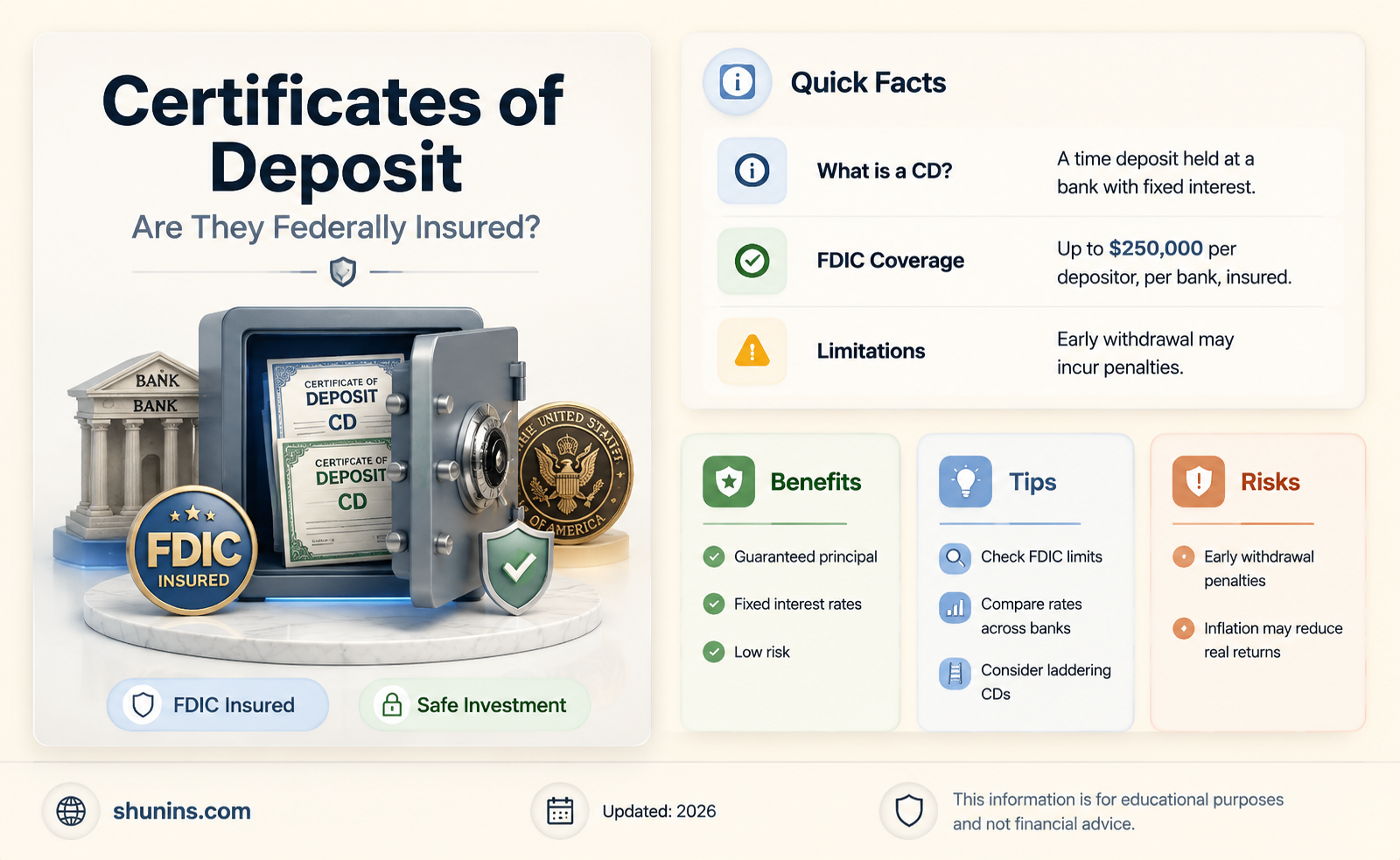are certificates of deposit federally insured