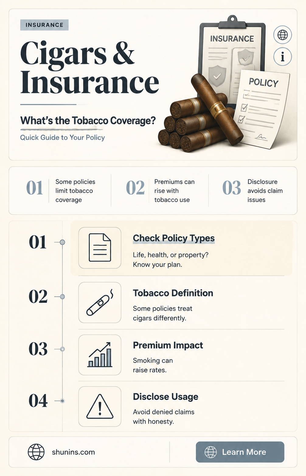 are cigars tobacco on insurance