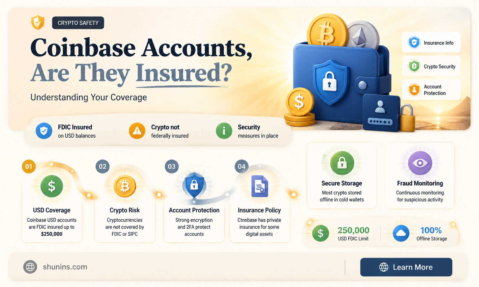 are coinbase accounts insured