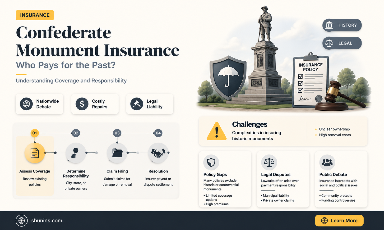 are confederare monumebts insured
