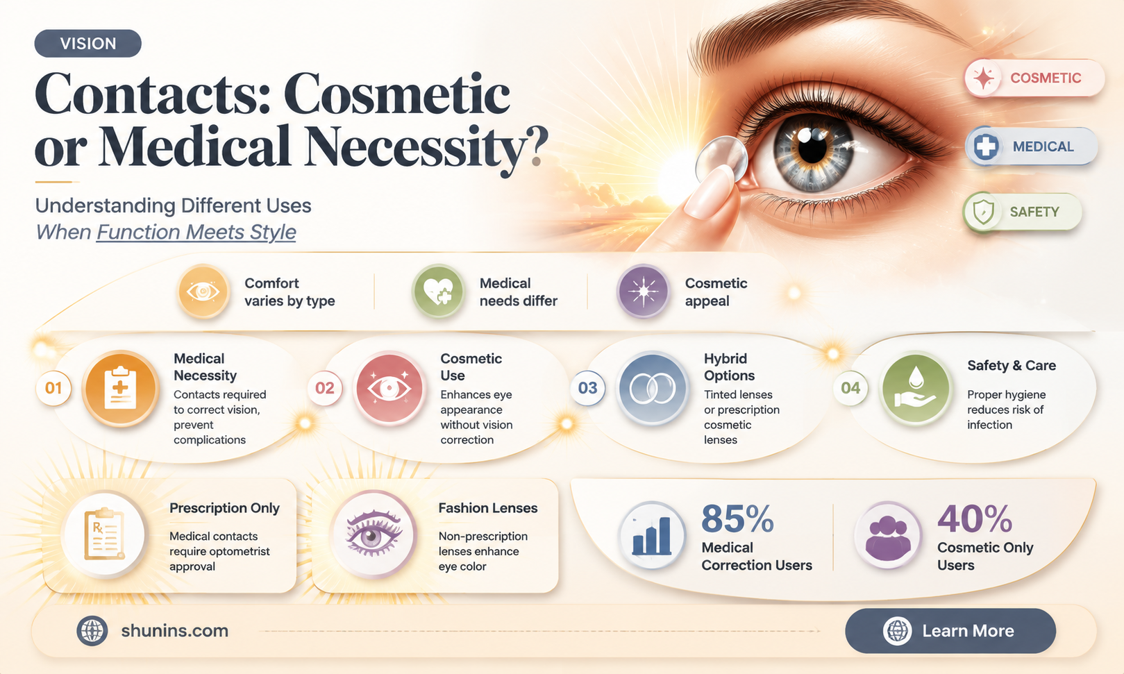 are contacts considered cosmetic through insurance