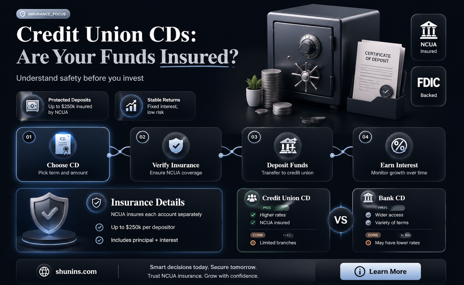are certificates of deposit insured at credit unions
