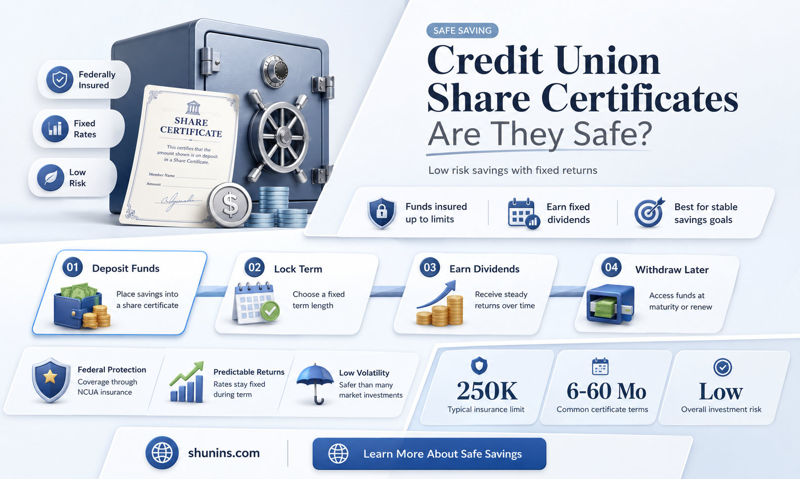 are credit union share certificates government insured