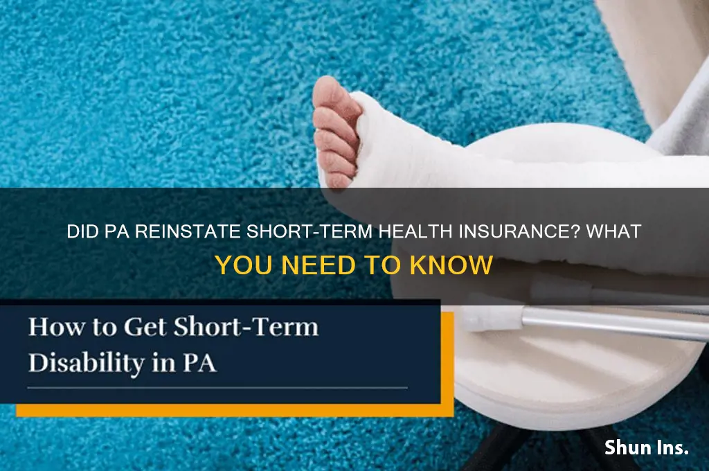 did pa renstate short term health insurance