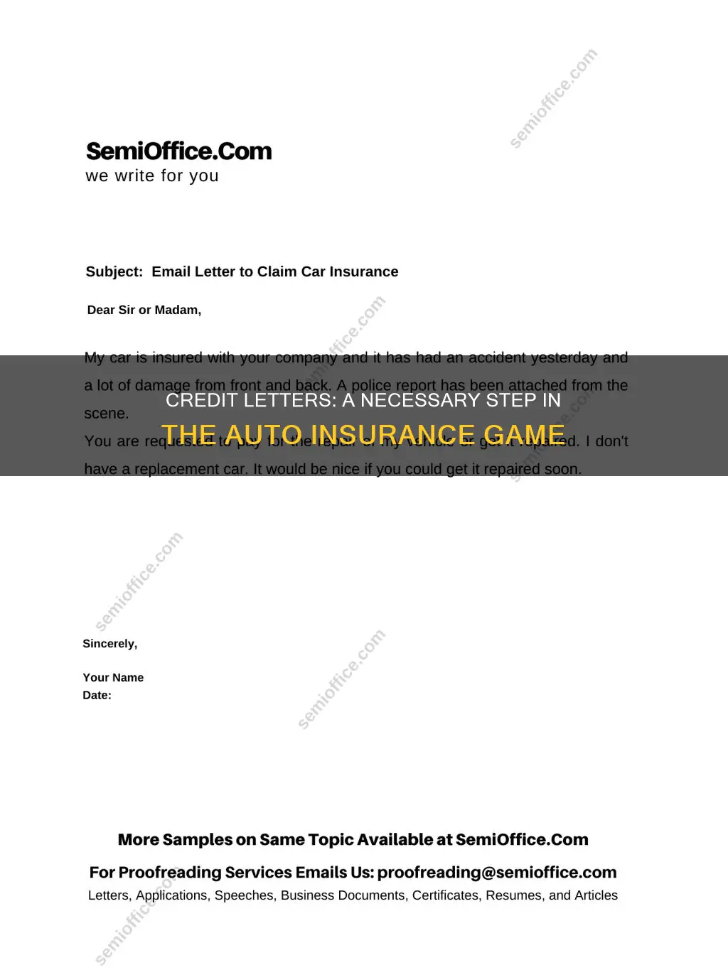 do auto insurance issue credit letters