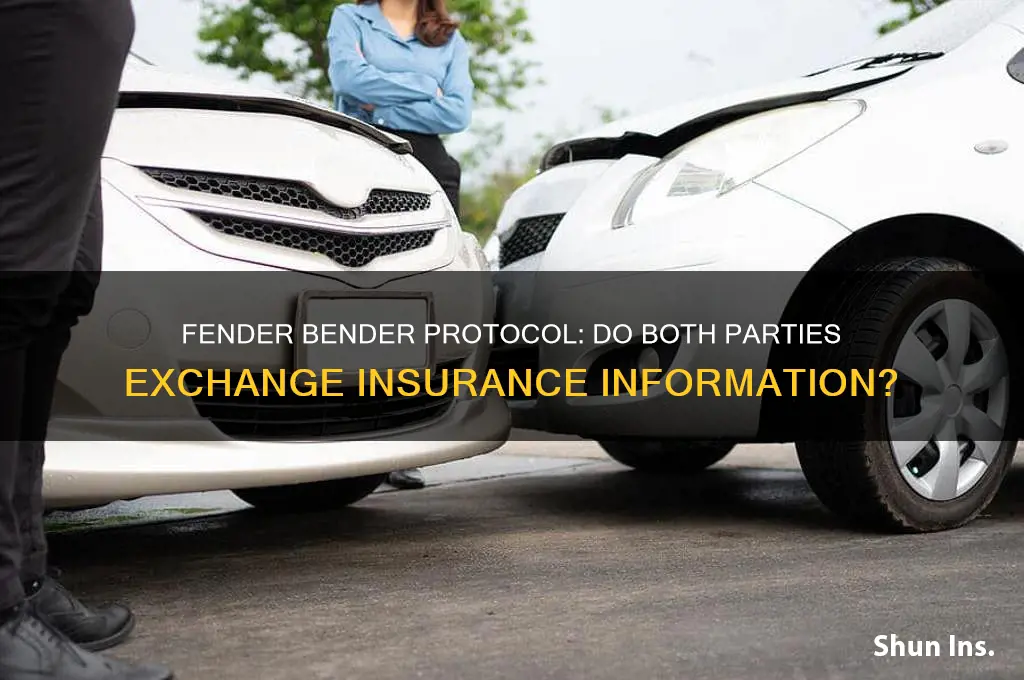 do both parties exchange insurance info in a fender bender