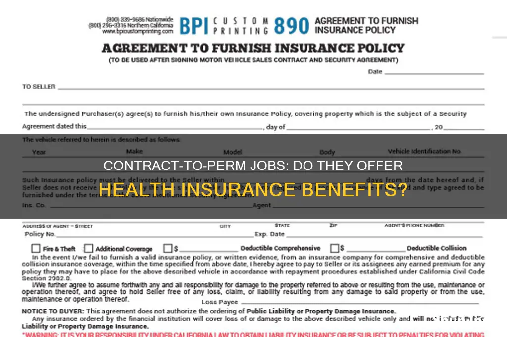 do contract to perm jobs have health insurance
