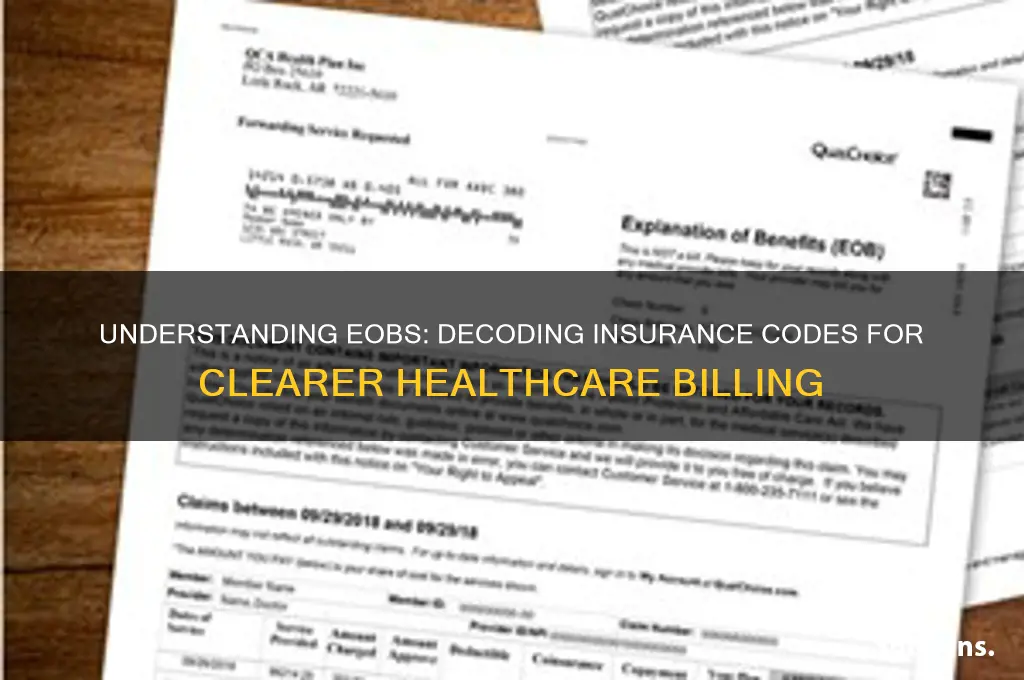 do eob show insurance codes