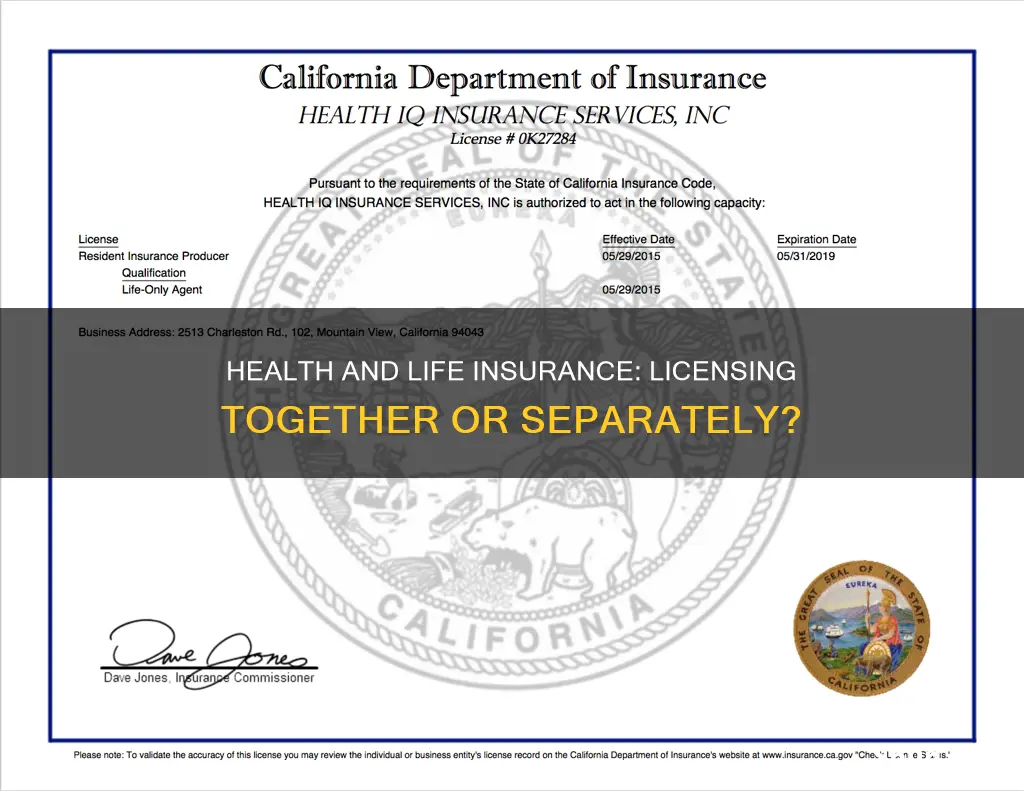 do health and life insurance license together or separately