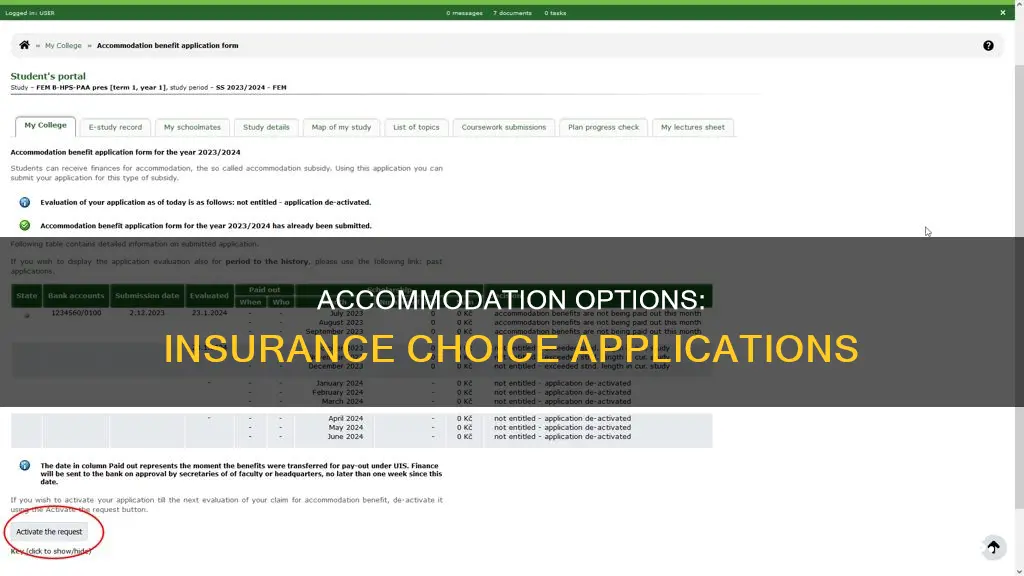 do I apply for accommodation at my insurance choice