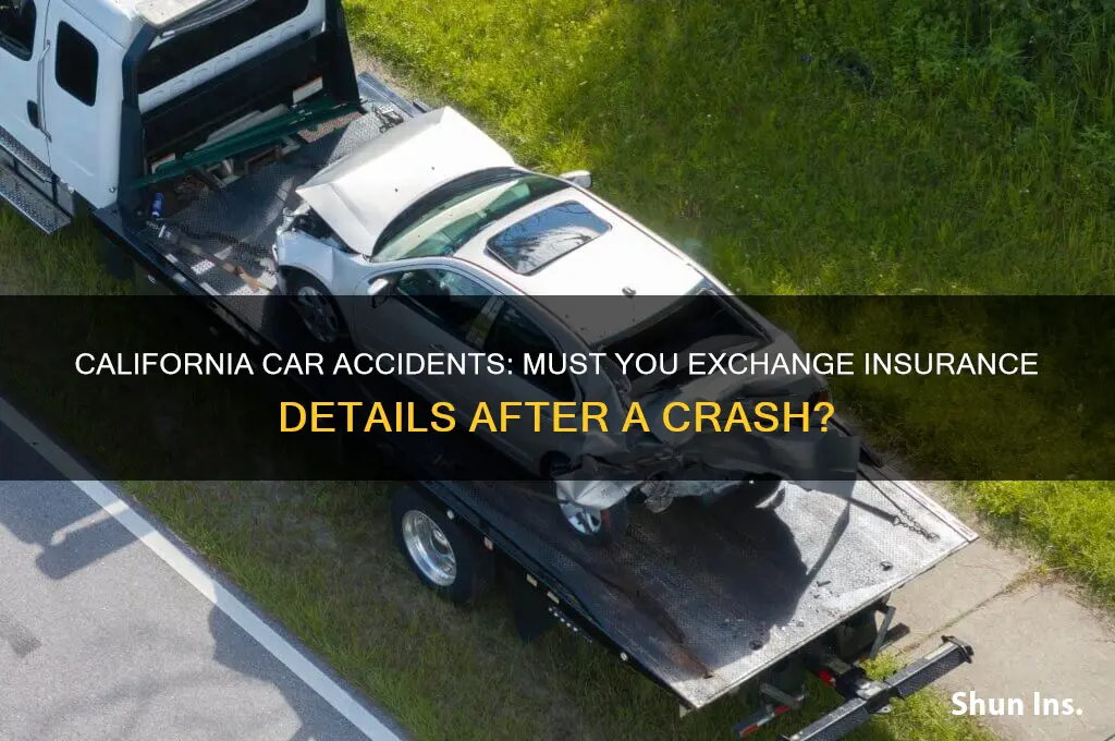 do i have to exchange insurance details california